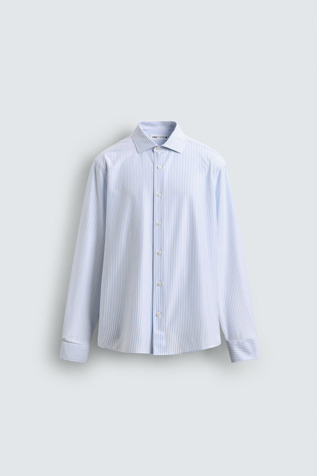 CAMISA REGULAR FIT / Blanco / Celeste