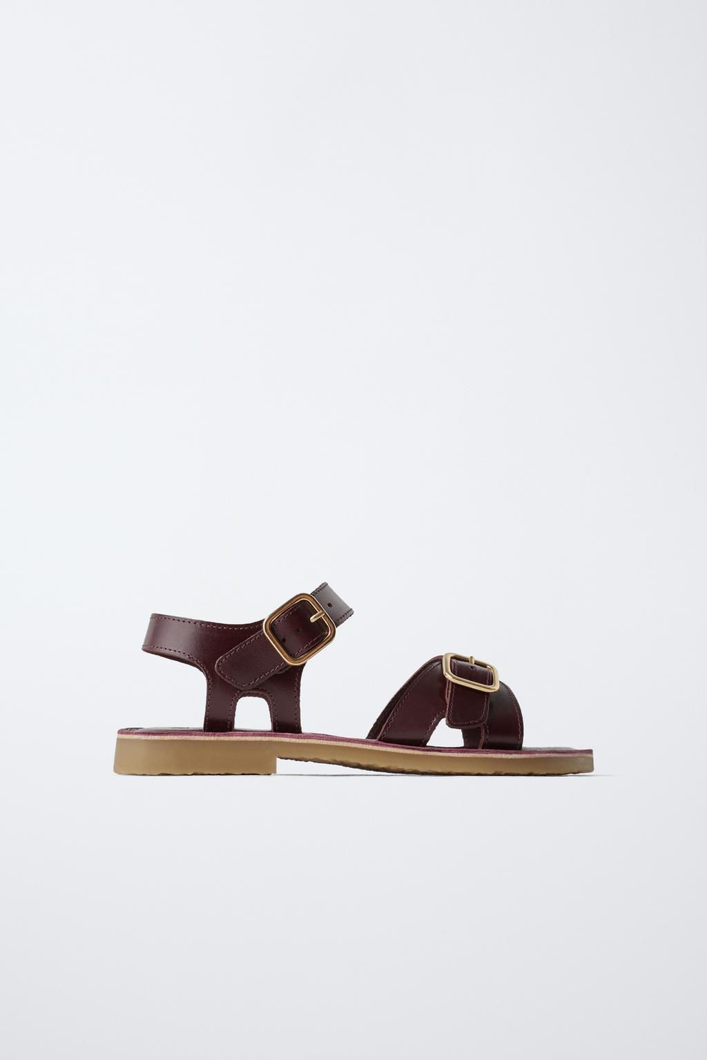 BUCKLED LEATHER SANDALS