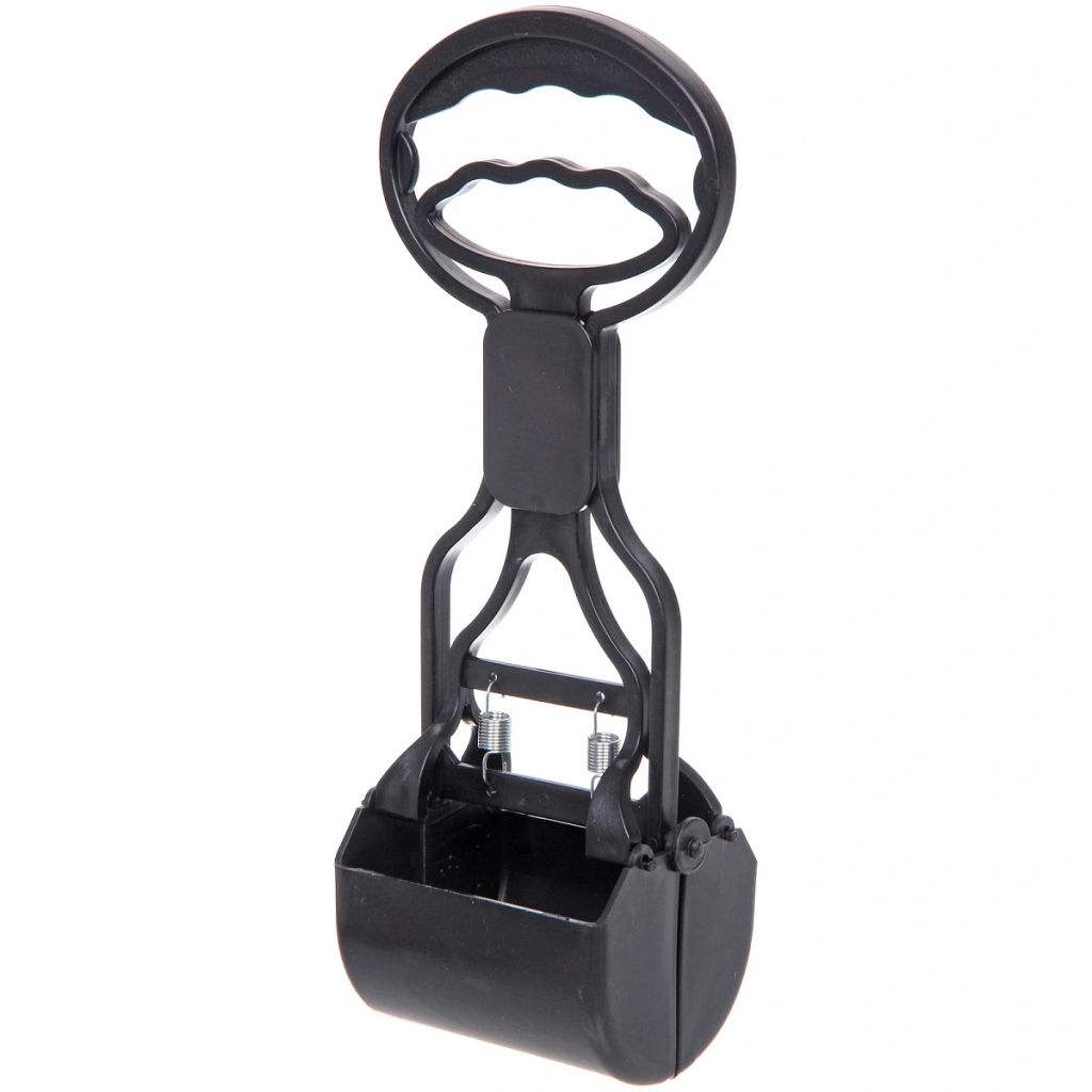 Совок - ковш для уборки за животными "Безконтактный", цвет черный, 28*7,5*9см (лейбл)