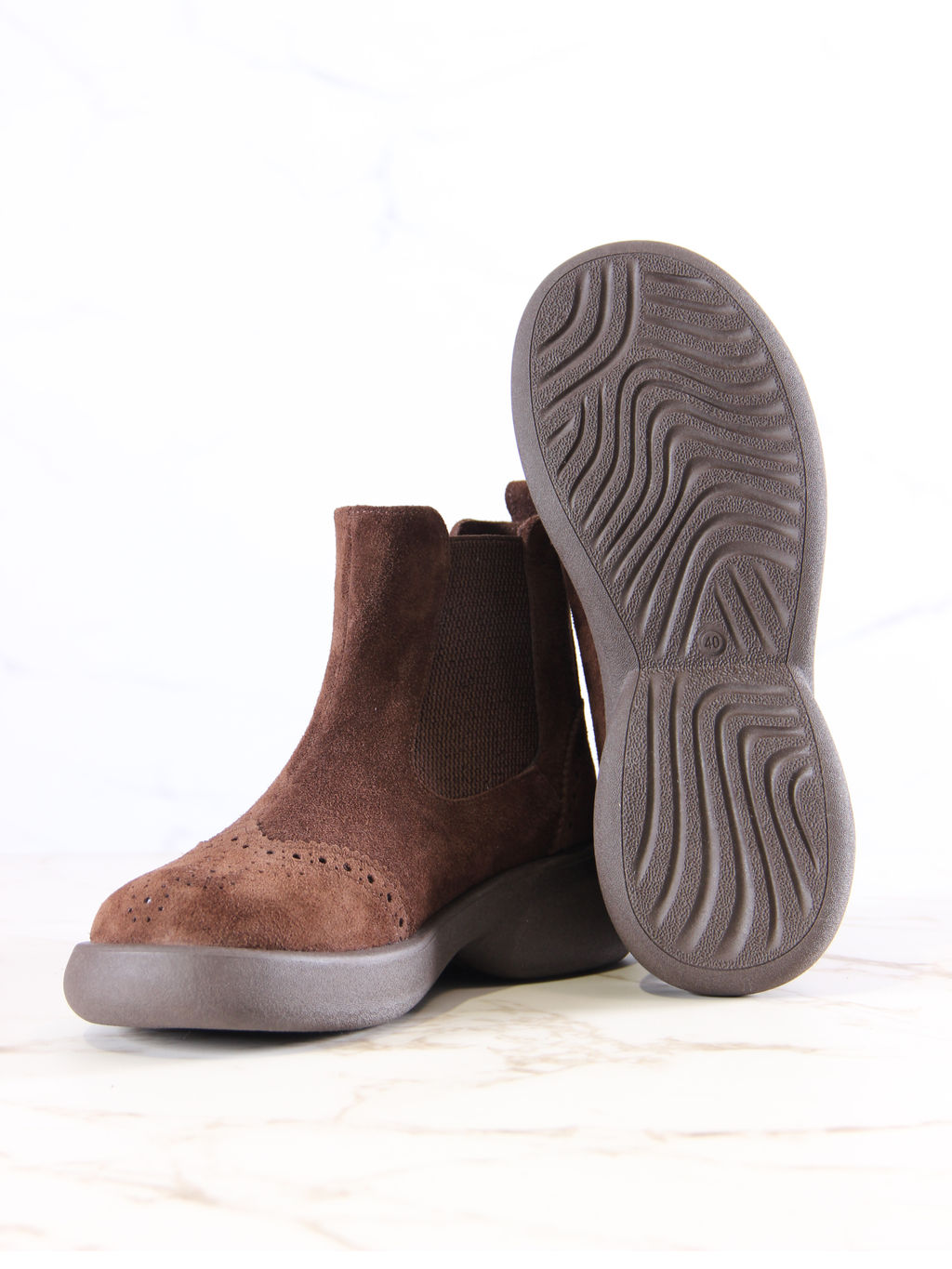 Челси 332.927br.Коричневая замша/мех