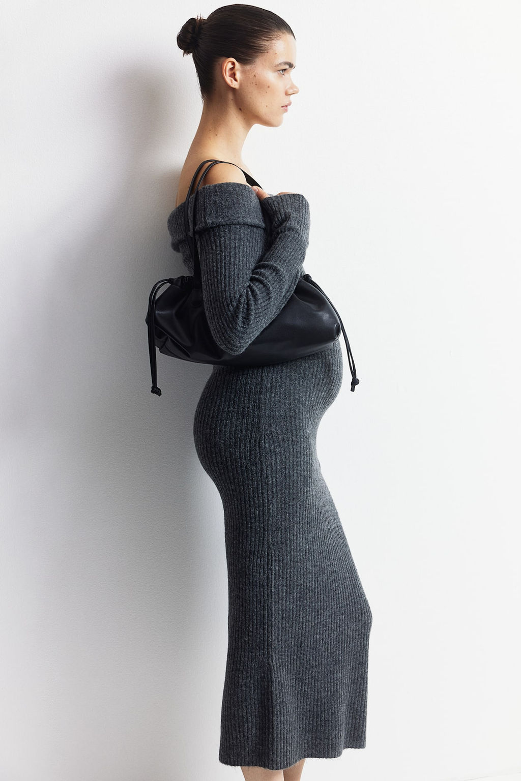 MAMA Vestido off-the-shoulder en punto de canale