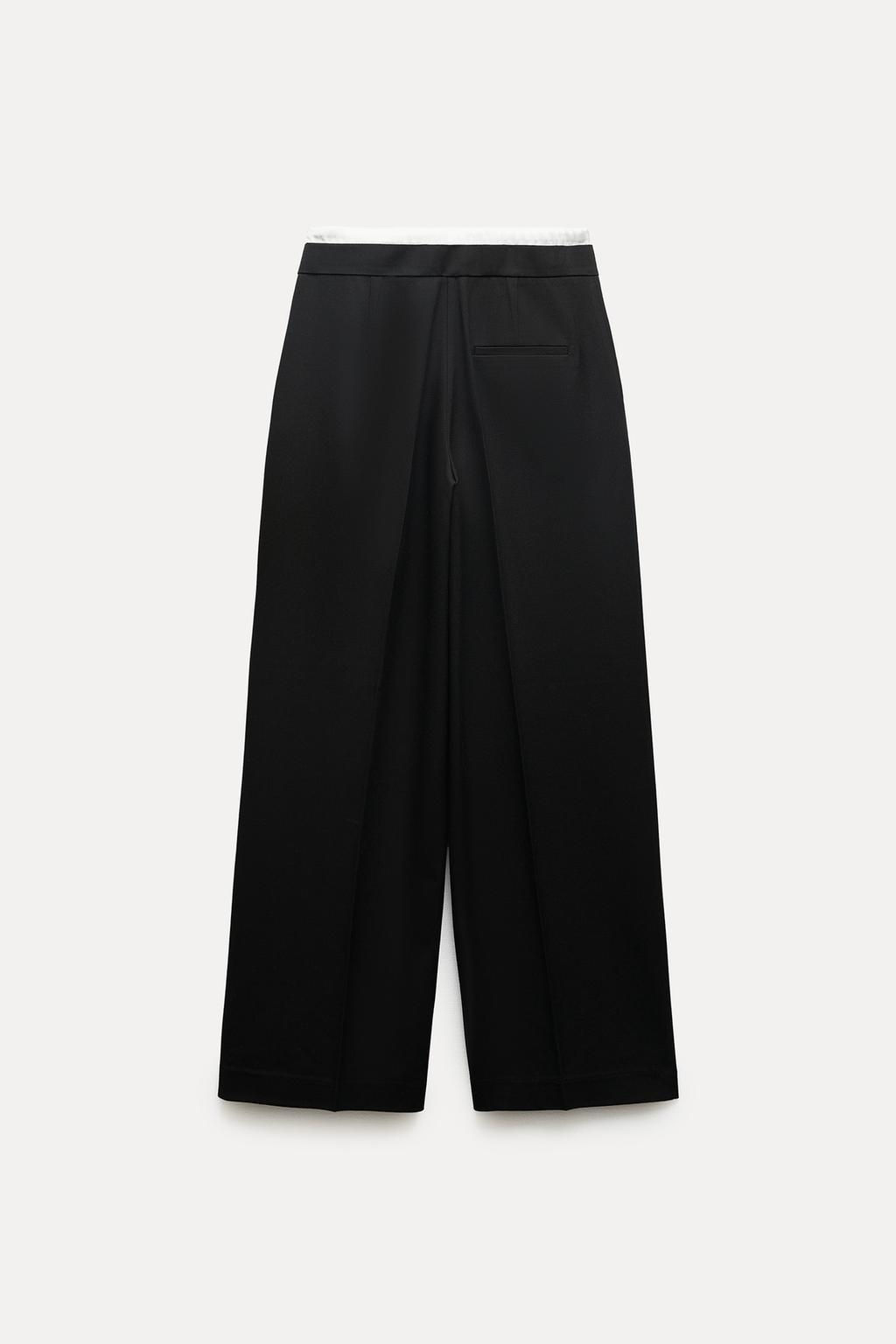 WIDE-LEG TROUSERS WITH DOUBLE WAISTBAND - Zara фото 5