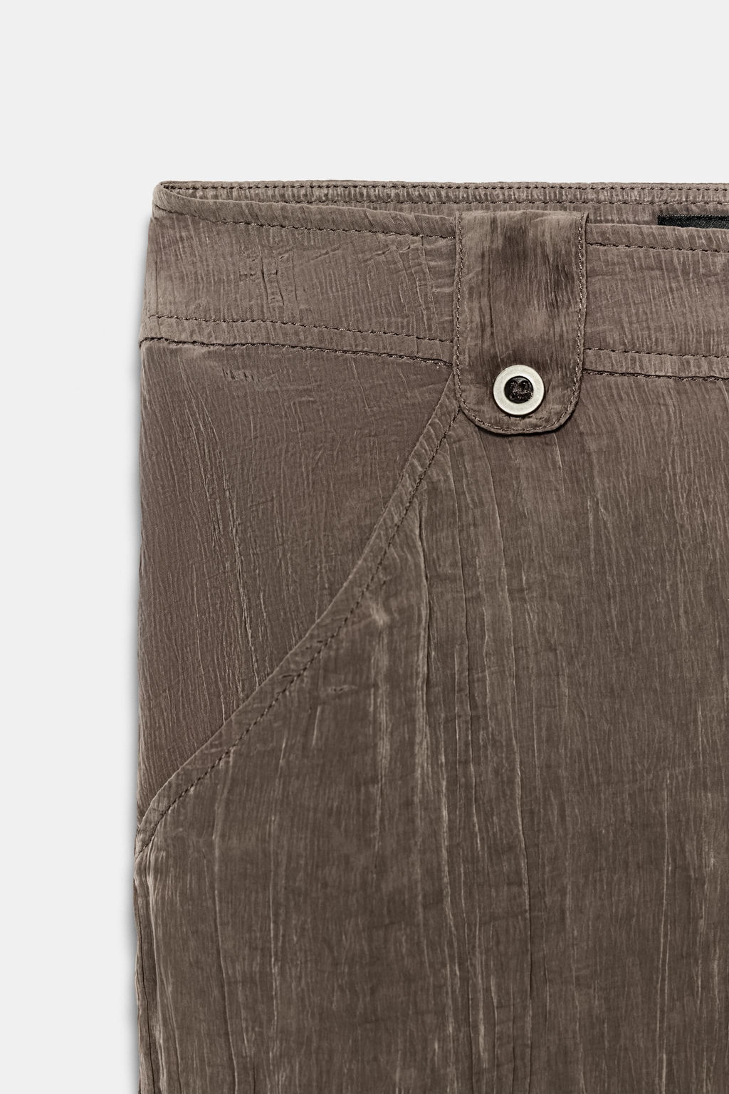 PANTAL?N FLU?DO TEXTURA / Marr?n / Topo - Zara фото 8