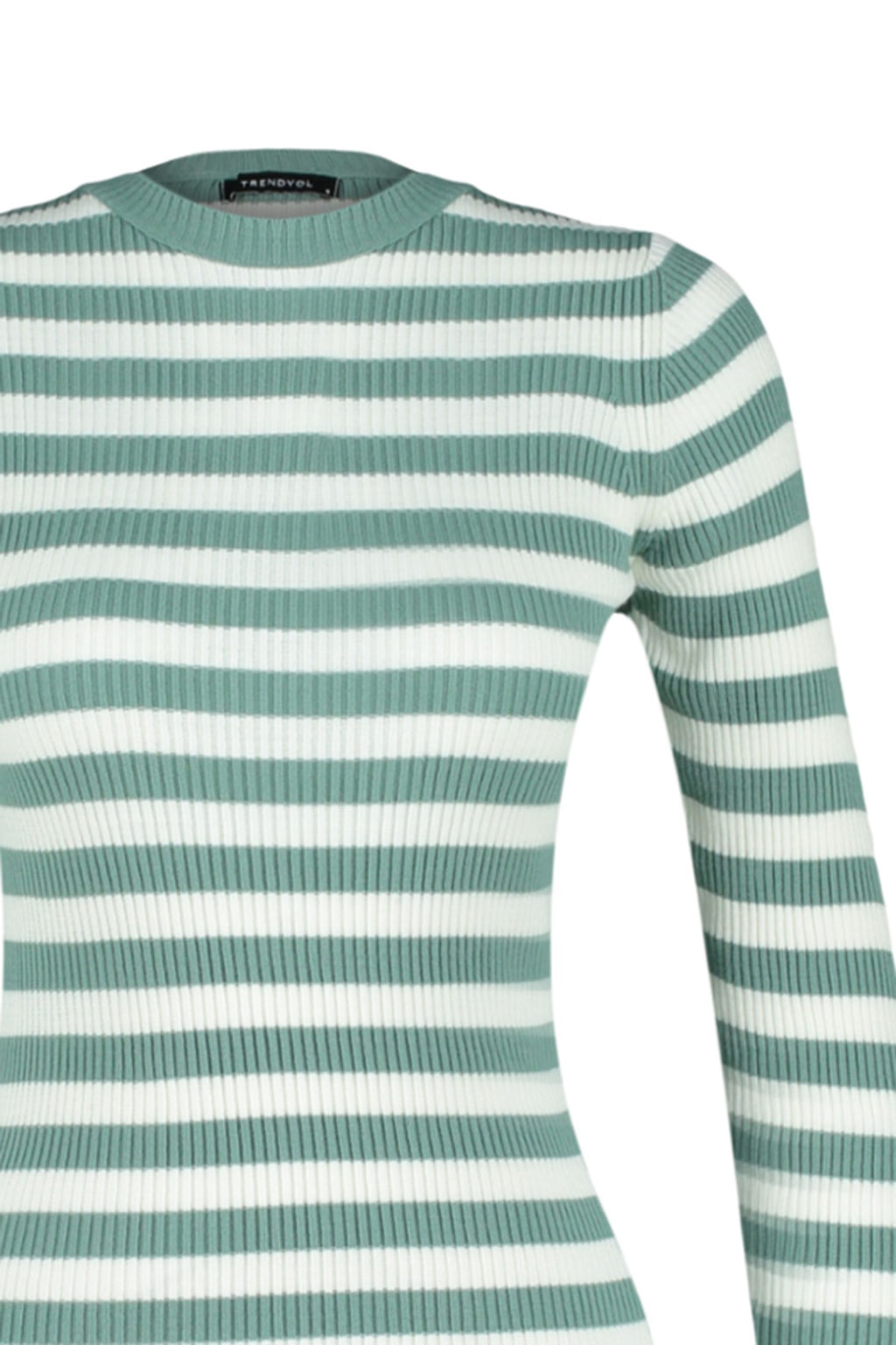 Mint Midi Triko Basic Cizgili Elbise TWOAW23EL00018