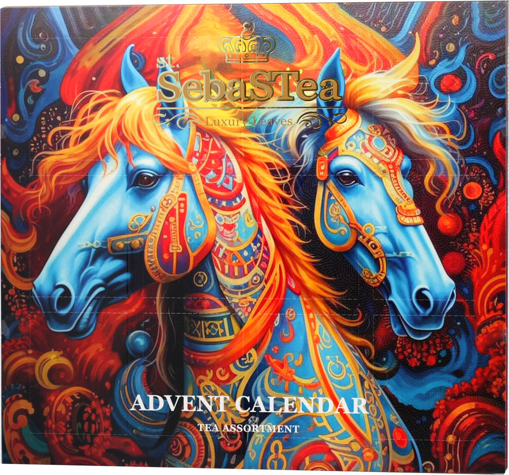 SebaSTea. Новый год. Advent Calendar. Лошади карт.упаковка, 24 пак.