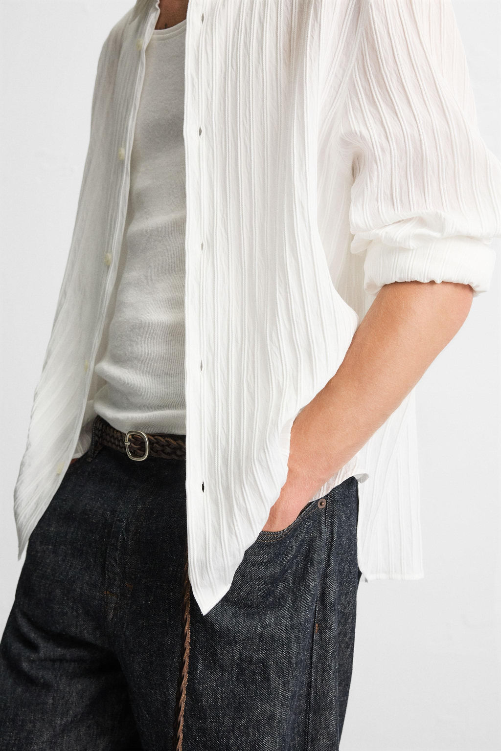 STRIPED JACQUARD SHIRT - Zara фото 5