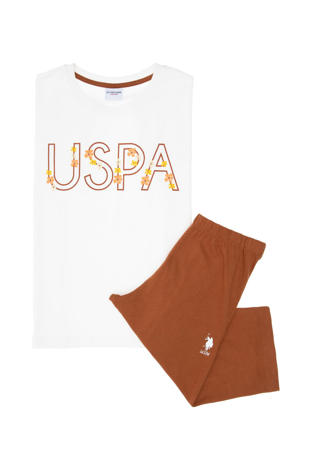 K_z _ocuk Bej Pijama Tak_m_ Sepette S_rpriz _ndirim - U.s. polo assn фото 9
