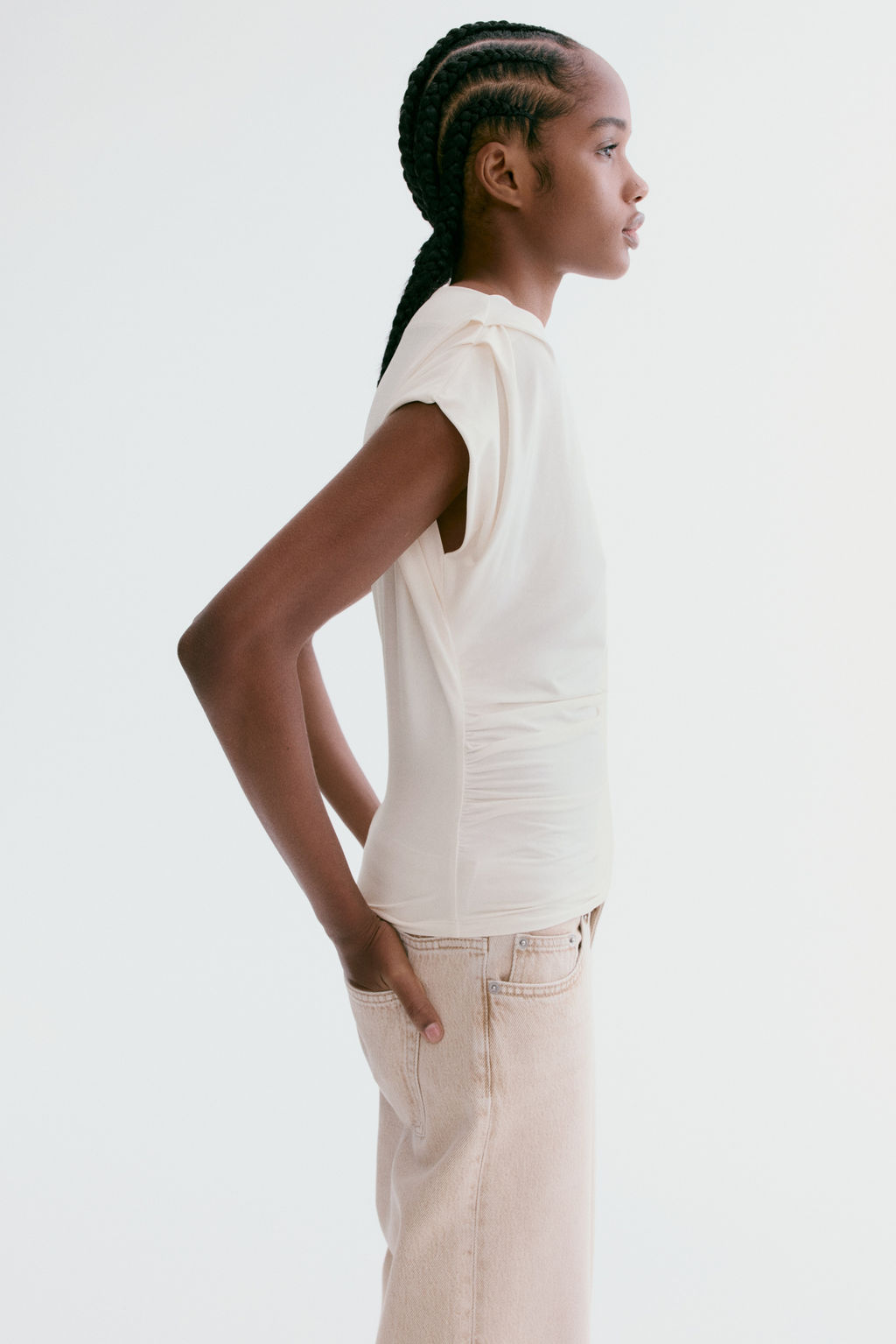 Top drapeado con escote barco - H&m фото 6