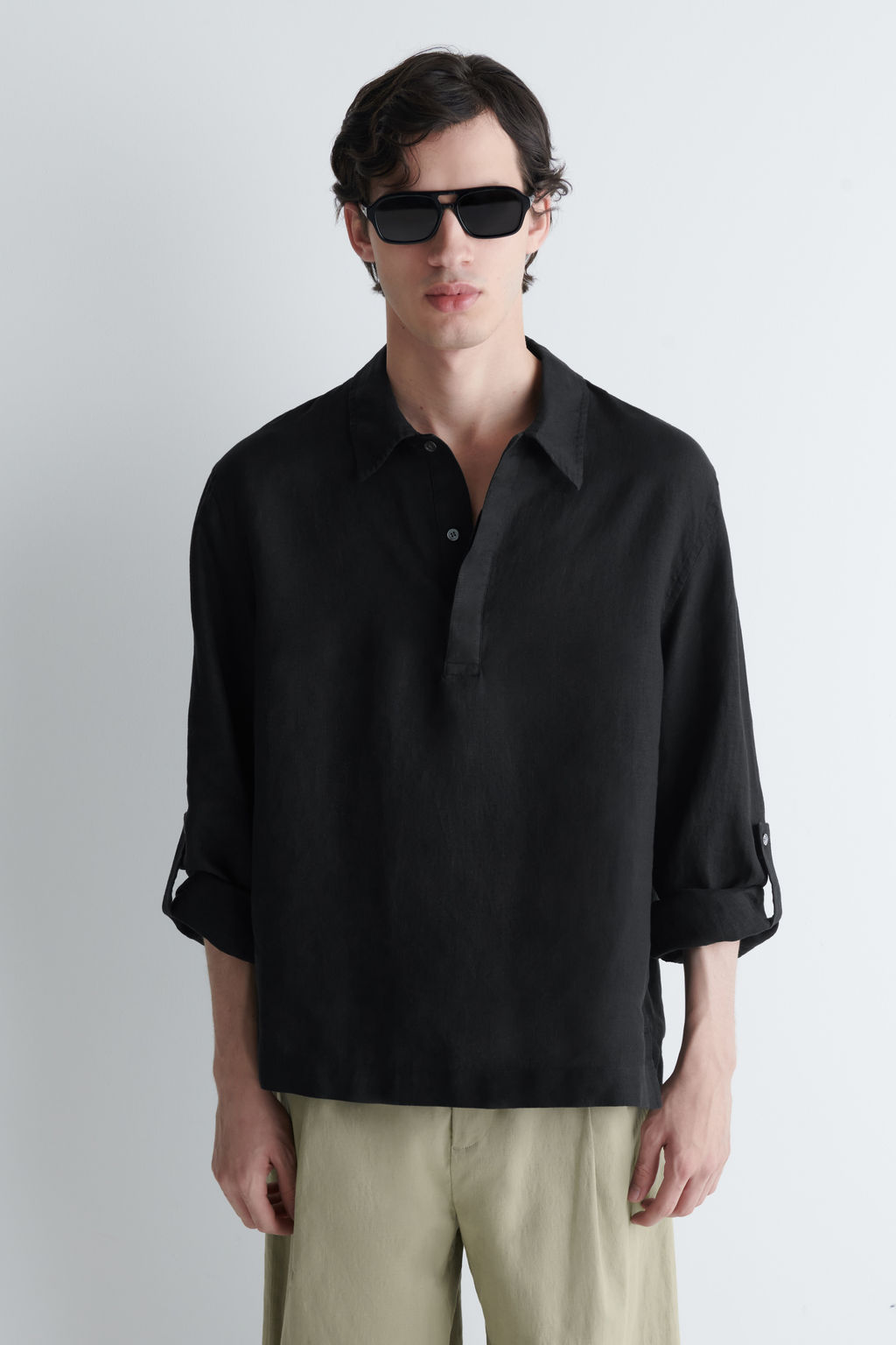 CAMISA DE LINO SIN BOTONES - H&m фото 3