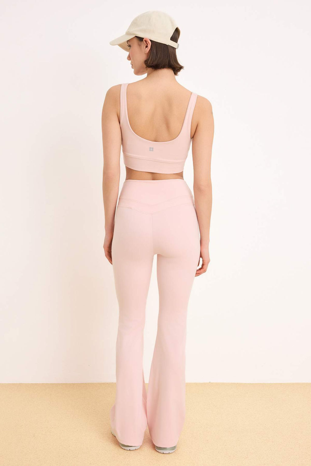 Pembe Flare/Ispanyol Paca F?rcal? Soft Kumas Spor Tayt THMSS26TY00006