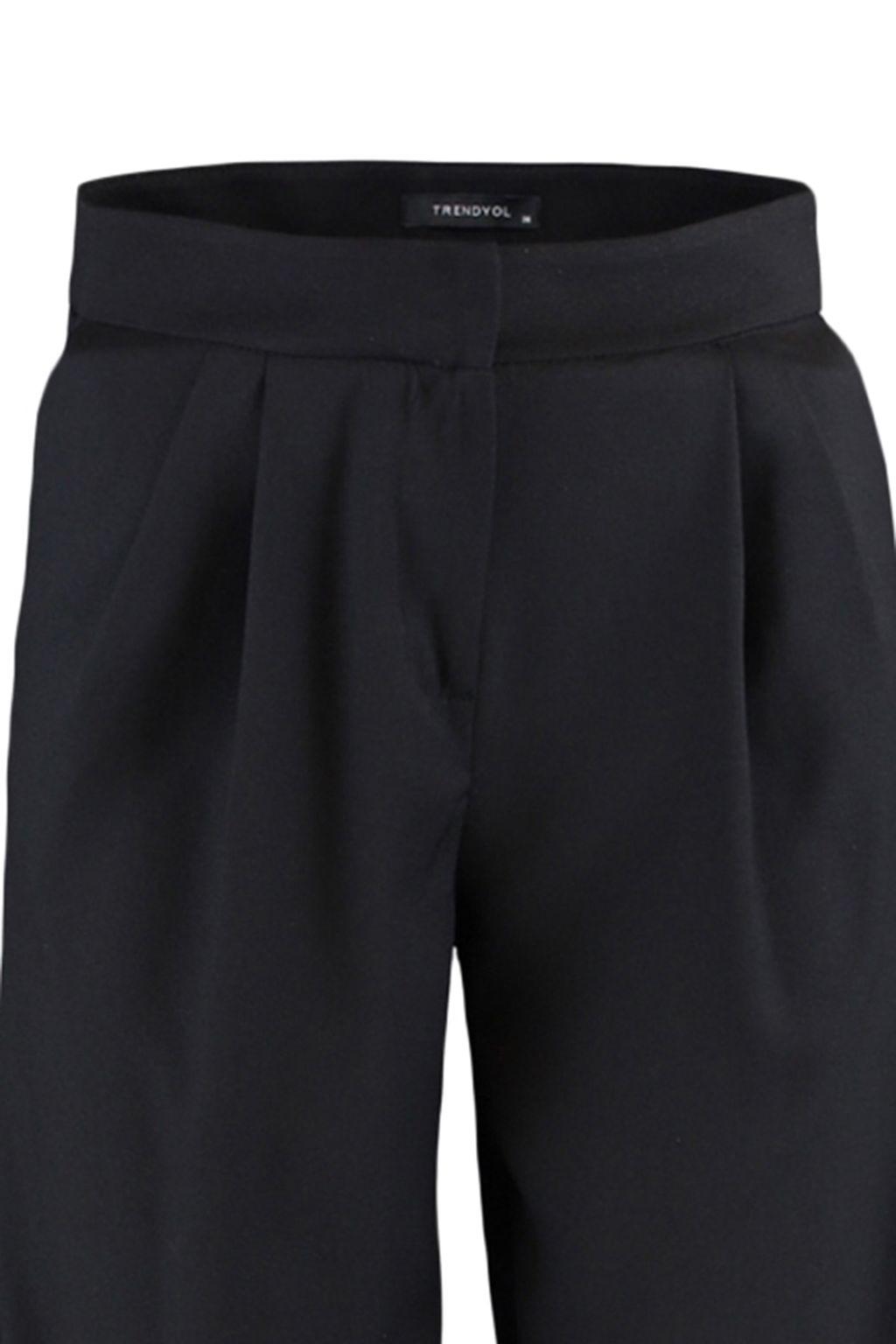 TRENDYOLMILLA Siyah Straight/Duz Kesim Pilili Dokuma Pantolon TWOSS19WX0017  фото 17