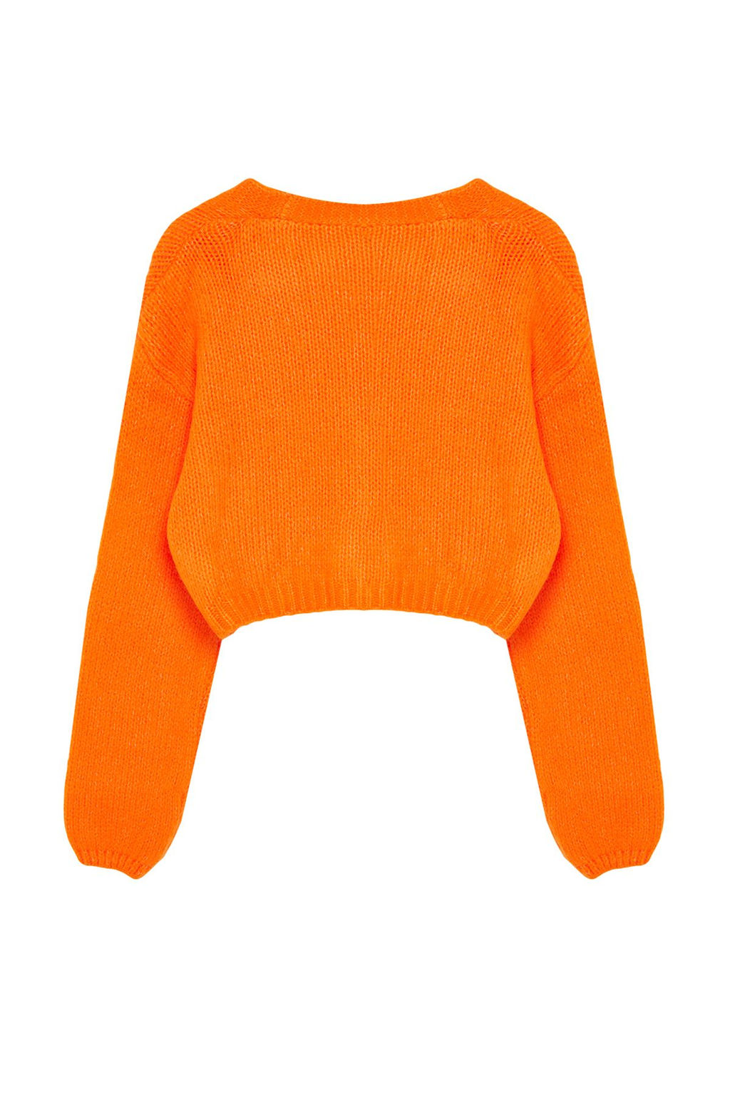 Turuncu Yumusak Dokulu Desenli Triko H?rka TWOAW22HI0026