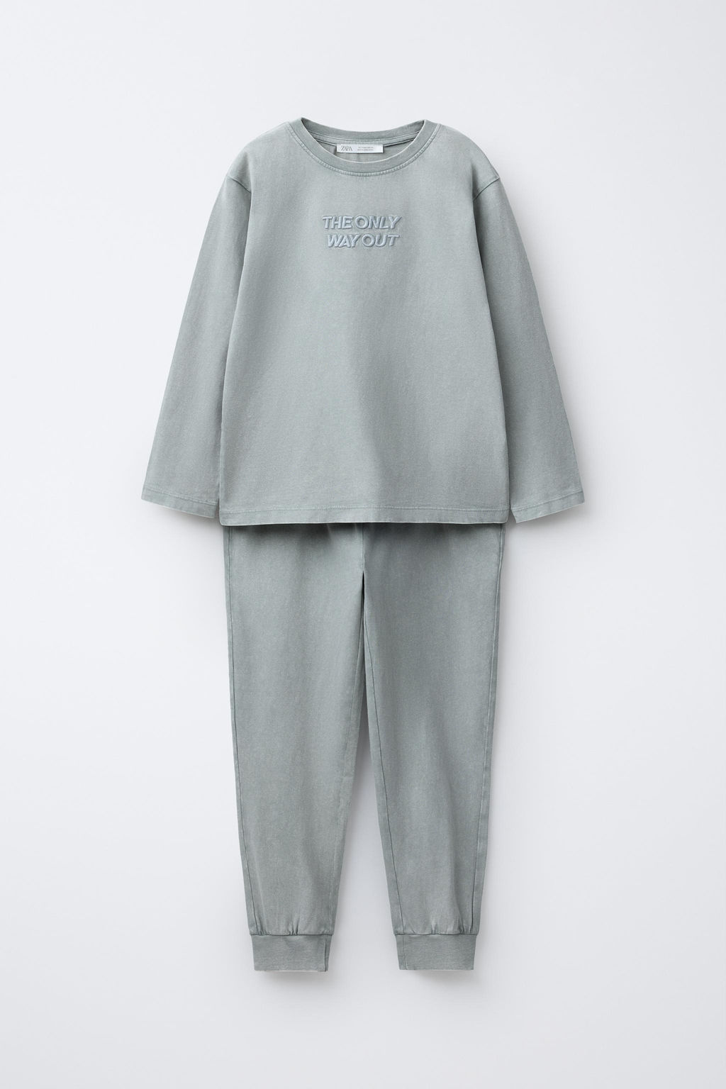 AGES 6-14 / WASHED EFFECT PYJAMAS WITH EMBROIDERED TEXT - Zara фото 9