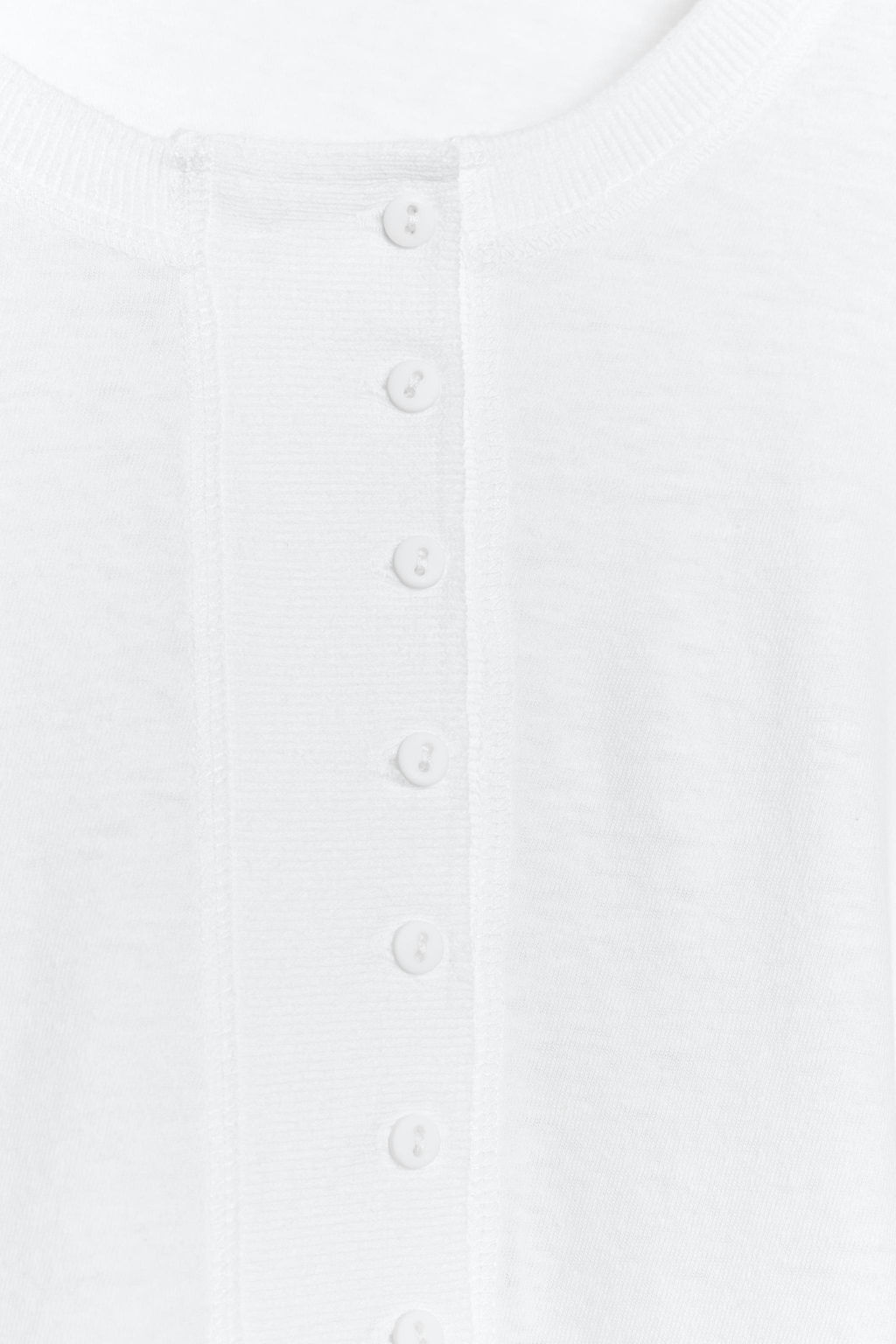 CAMISETA CUELLO PANADERO CON LINO / Blanco