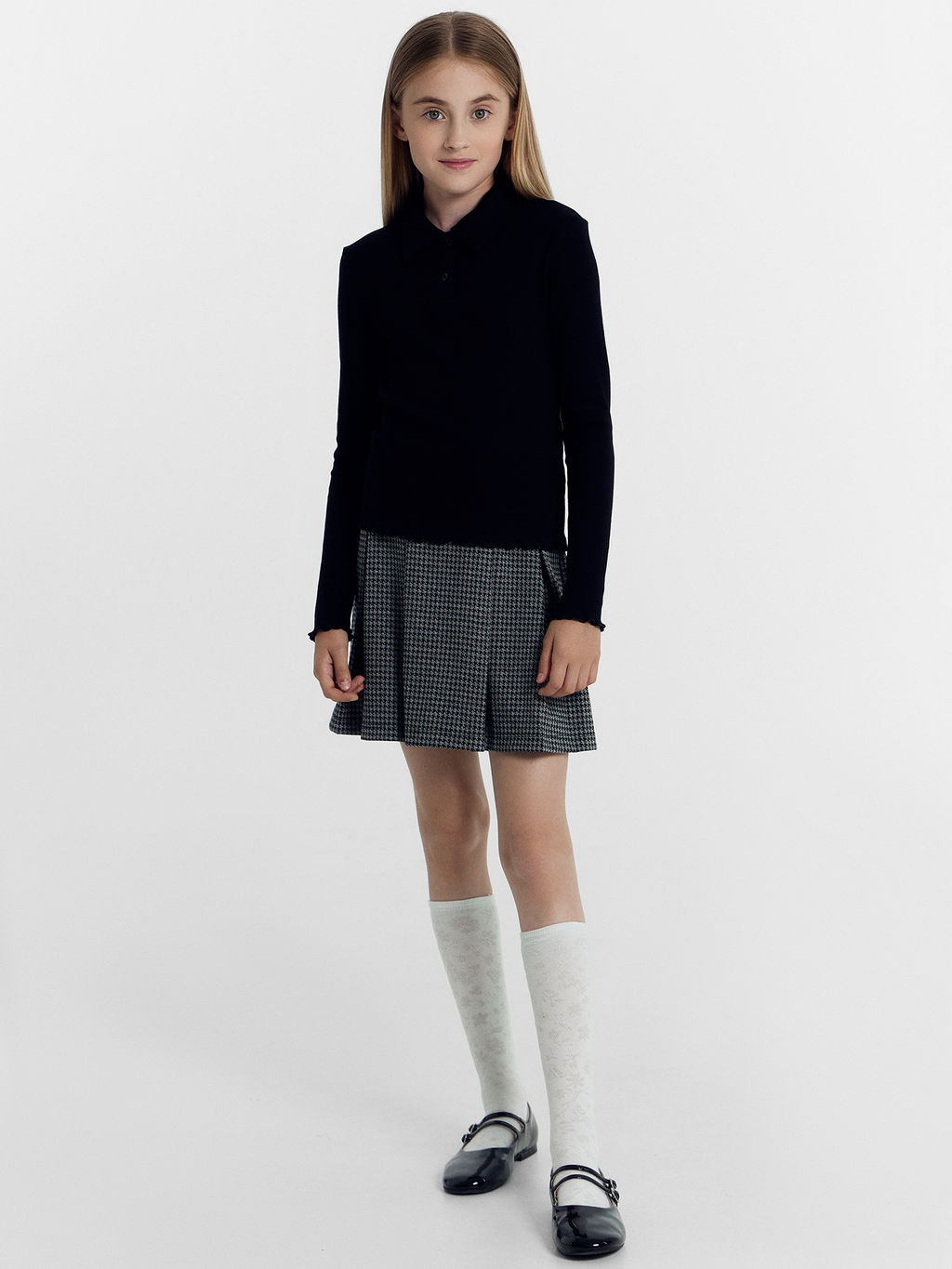 Поло для девочек в черном цвете - Mark formelle фото 4