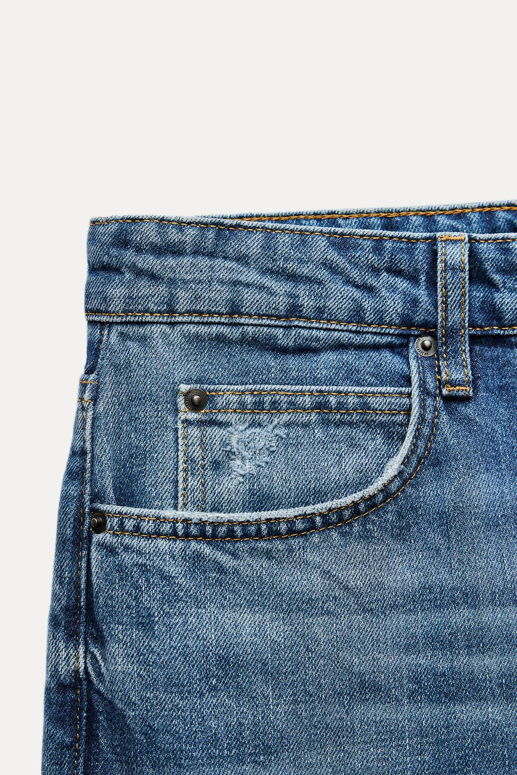 ZW COLLECTION STRAIGHT-LEG MID-RISE JEANS - Zara фото 7