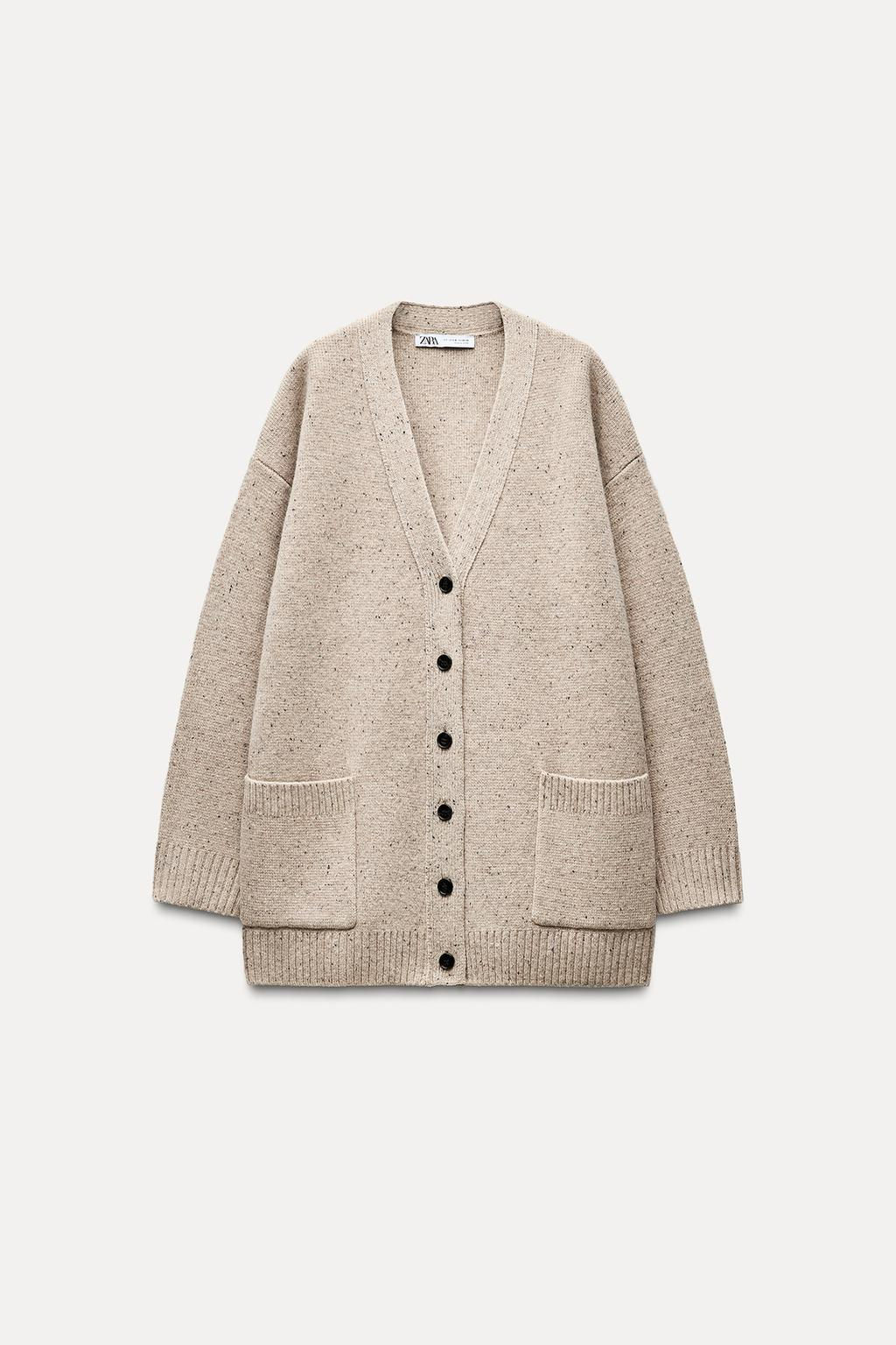 100% WOOL OVERSIZE CARDIGAN - Zara фото 5