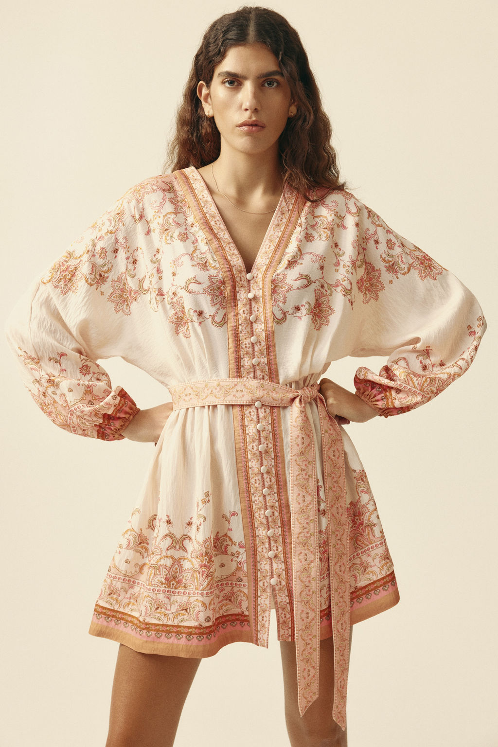 Loose-fit tie-belt dress - H&m фото 4
