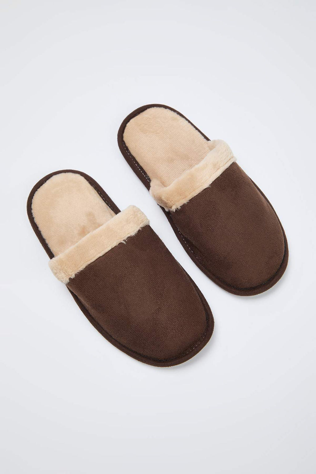 Kahverengi-Gri 2li Paket Kurk Biyeli Kad?n Ev Terlik TAKAW26ER00016 - Trendyolmilla фото 7