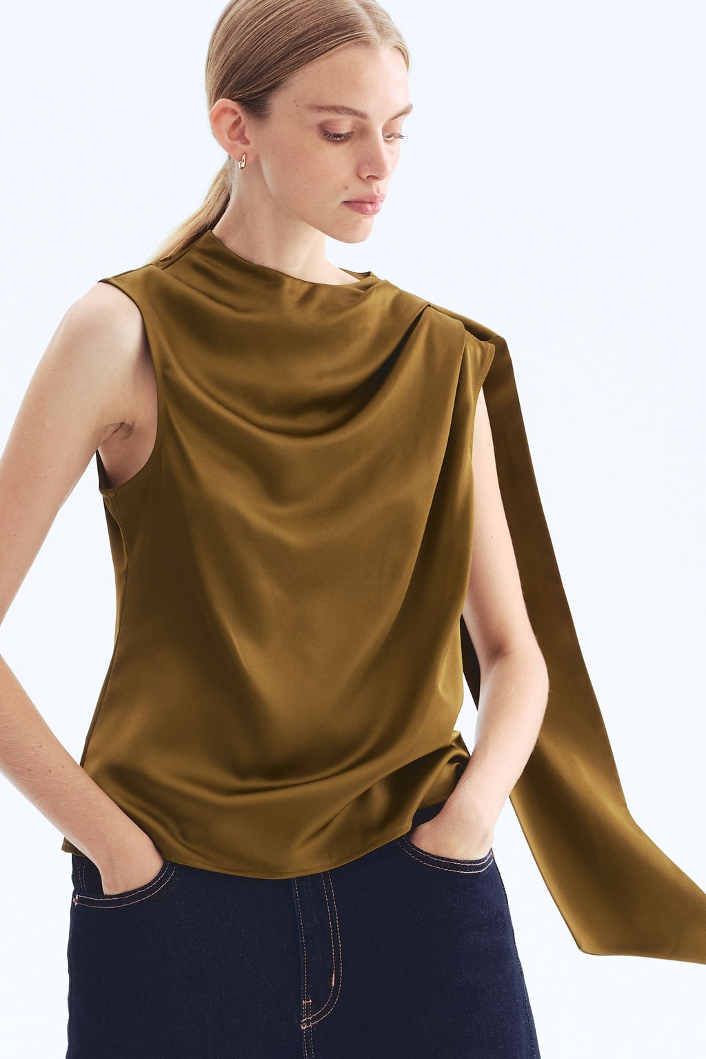 Blusa drapeada de sat?n - H&m фото 3