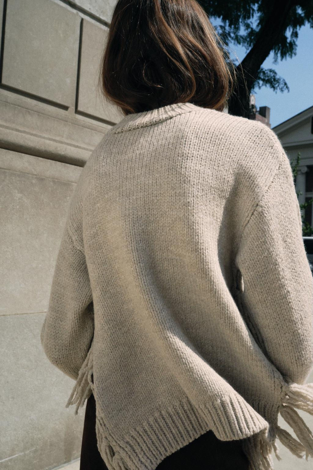 FRINGED KNIT SWEATER - Zara фото 3