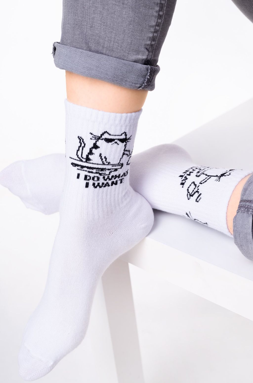 Прикольные носки с надписью Happy Fox