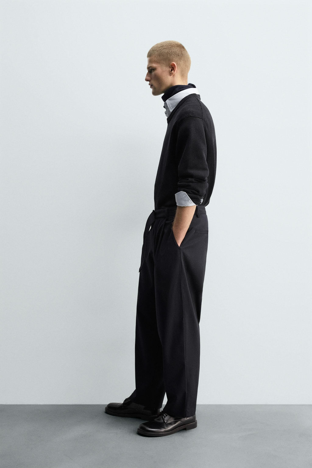 RELAXED FIT TROUSERS WITH BELT - Zara фото 3