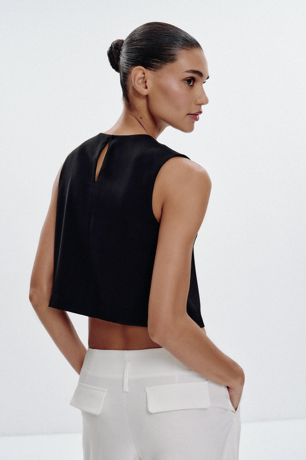 GOLD BUTTON CROSSOVER TOP - Zara фото 16