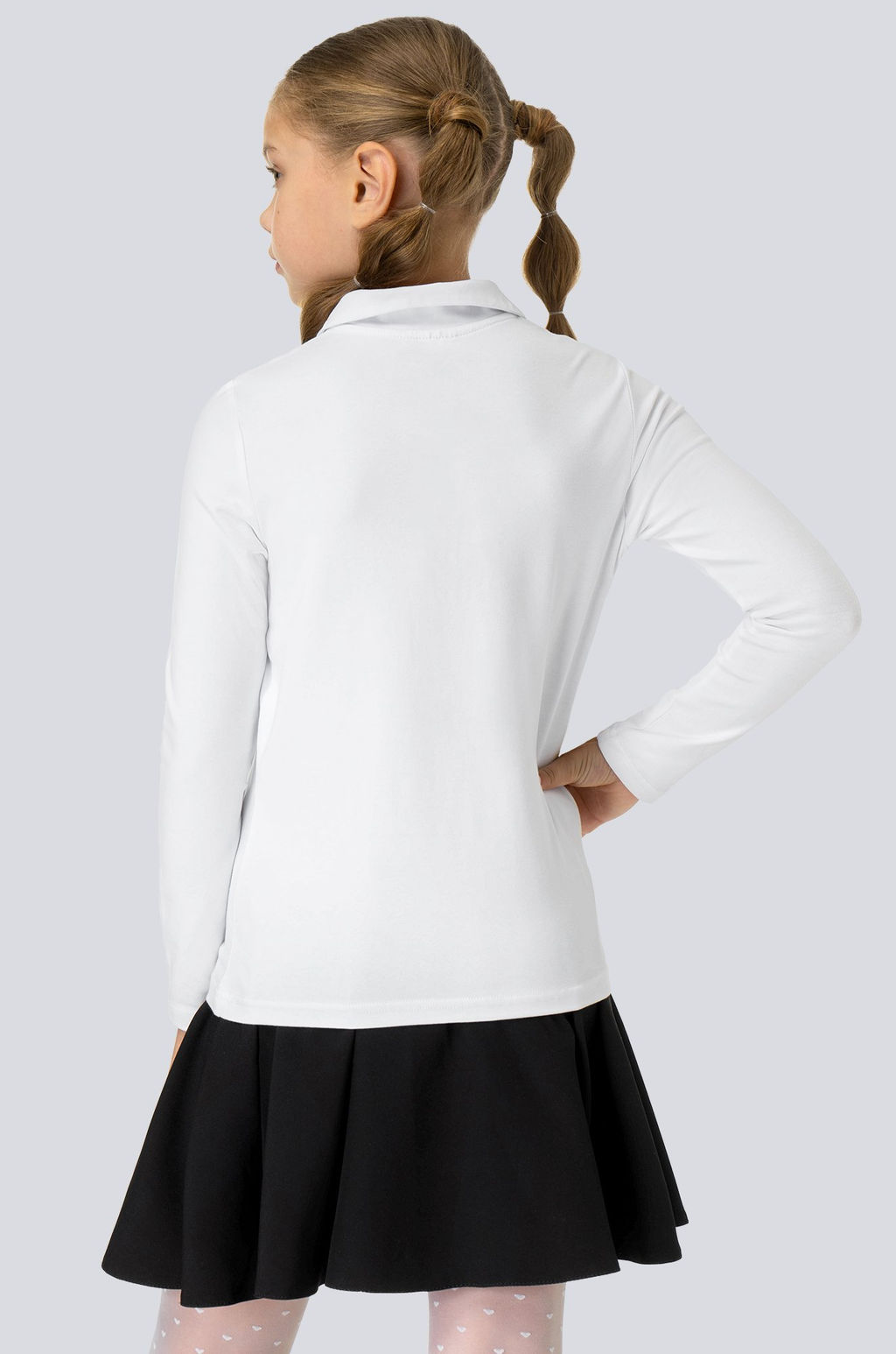 Блузка-поло для девочки с длинным рукавом Happyfox