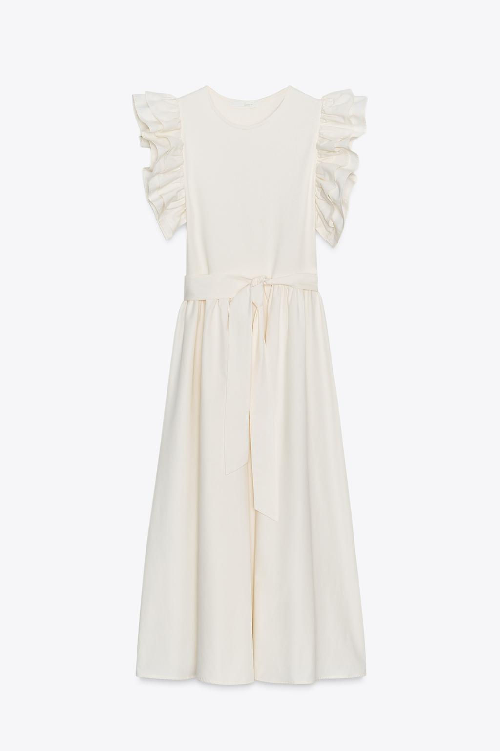RUFFLED CONTRAST DRESS - Zara фото 6