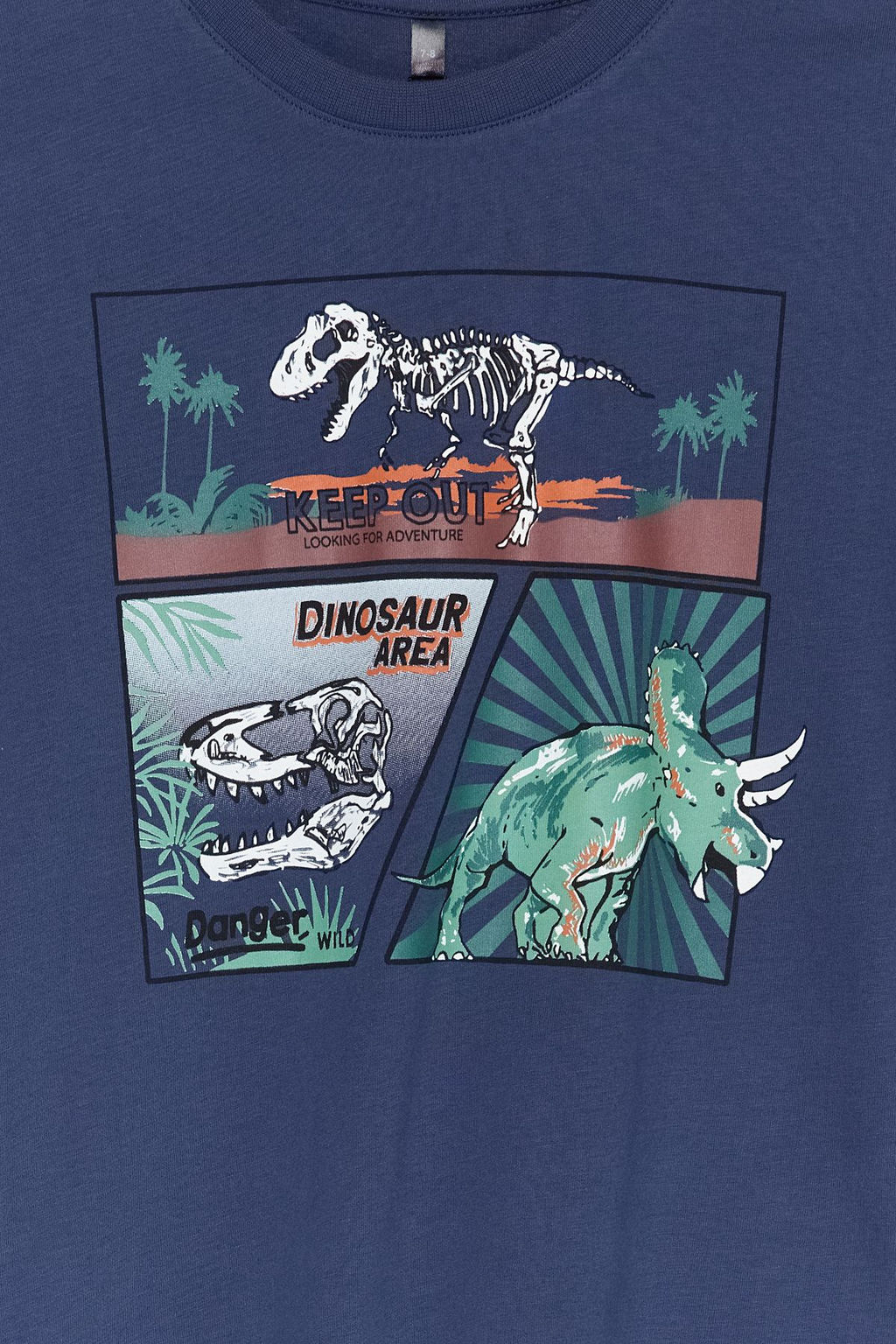 Lacivert Erkek Cocuk %100 Pamuk Dinozor Desenli Regular Kal?p K?sa Kol Orme T-Shirt TKDSS24TS00011 - Trendyolmilla фото 3
