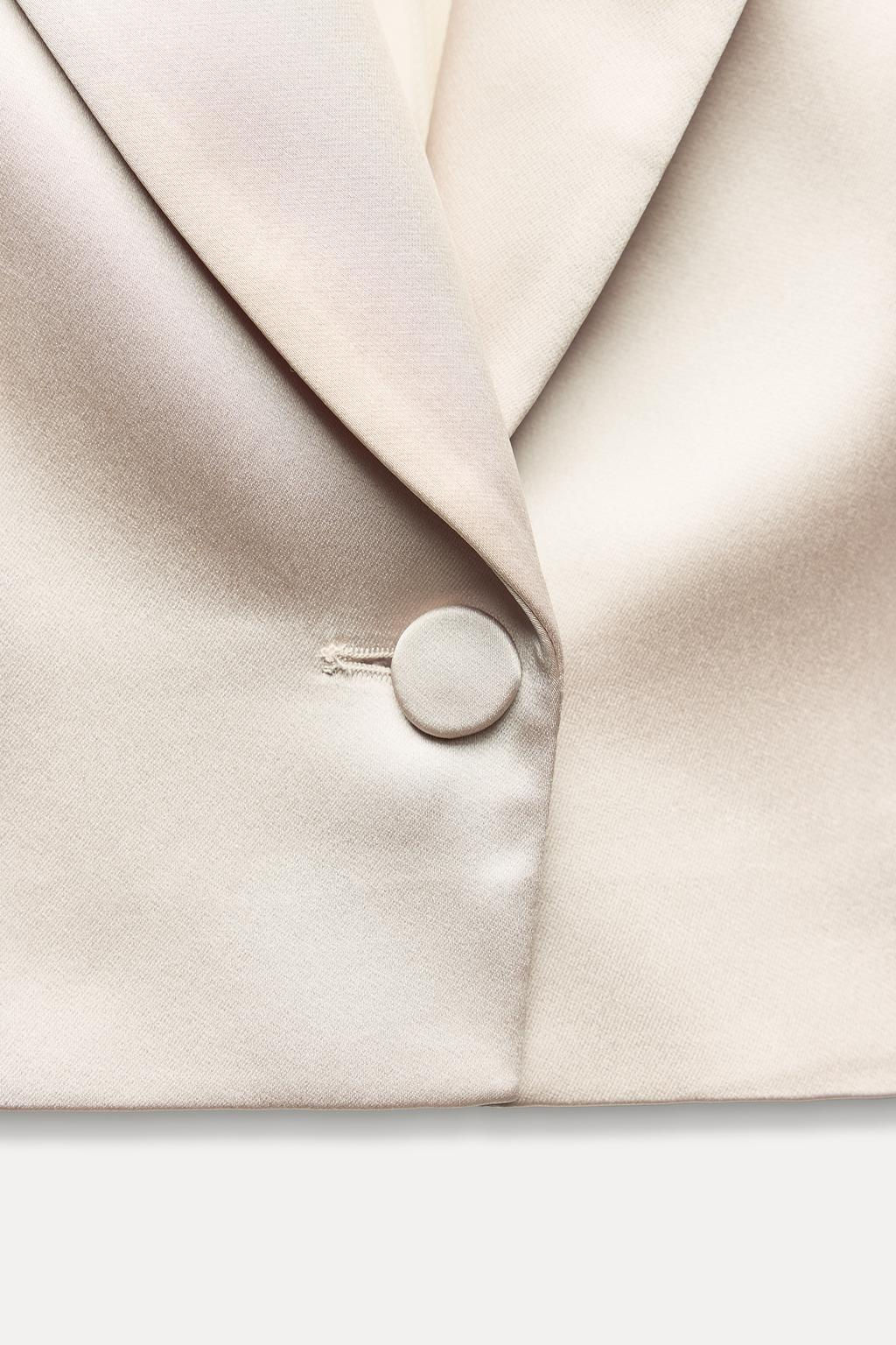 CROPPED SATIN BLAZER - Zara фото 6