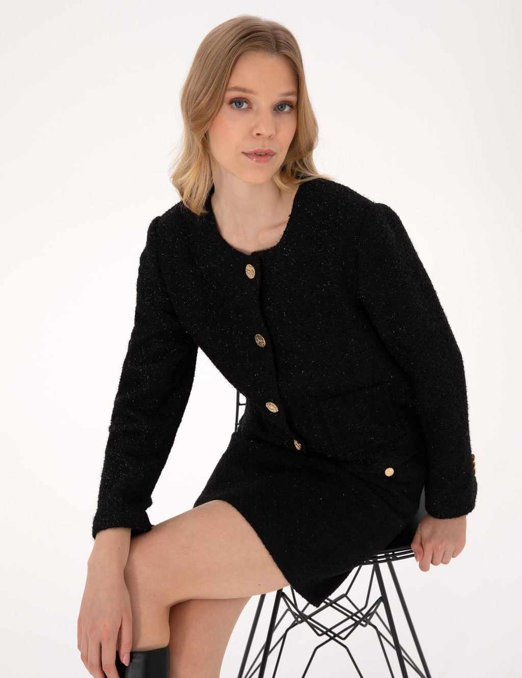 Siyah Crop Top T_vit Ceket