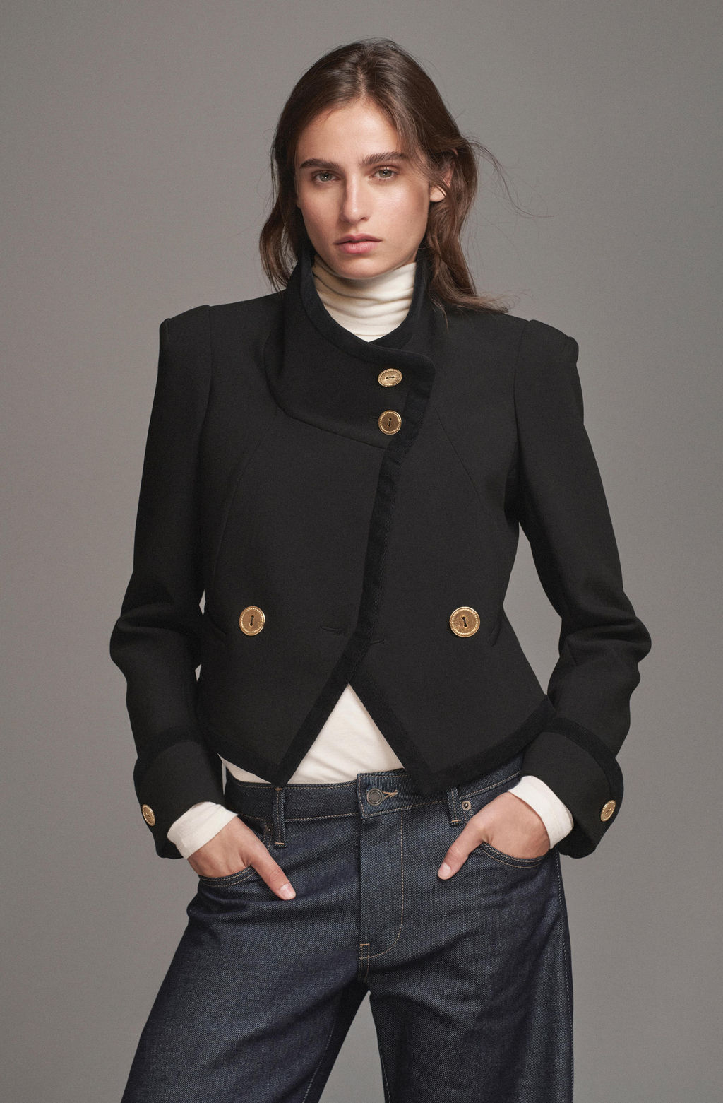 CROPPED BUTTONED JACKET - THE ITEM ZARA WOMAN  фото 9