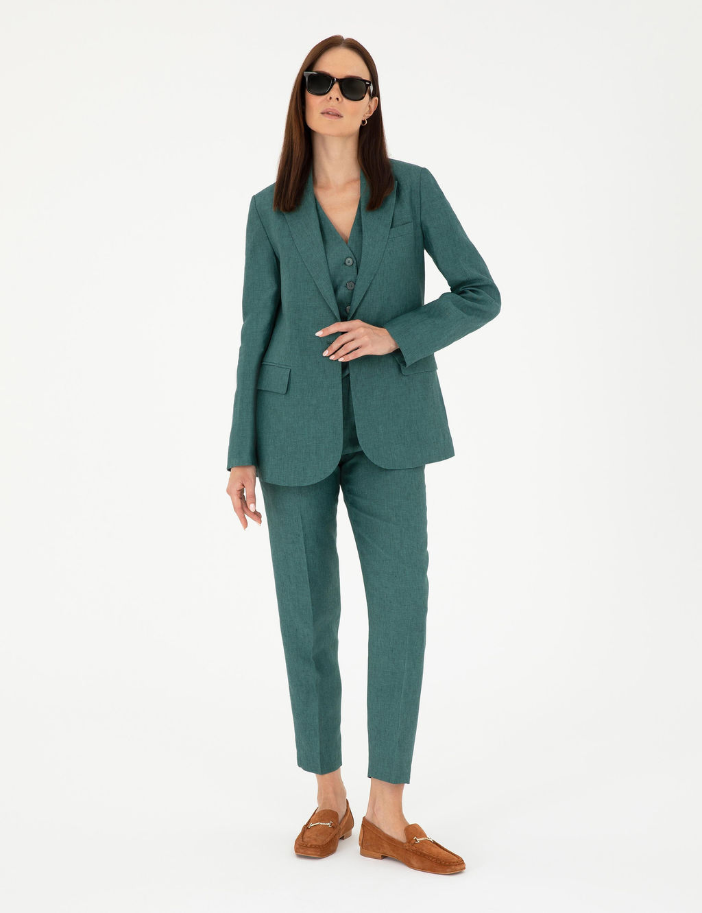 Ye_il Regular Fit Keten Ceket - Pierre cardin фото 4