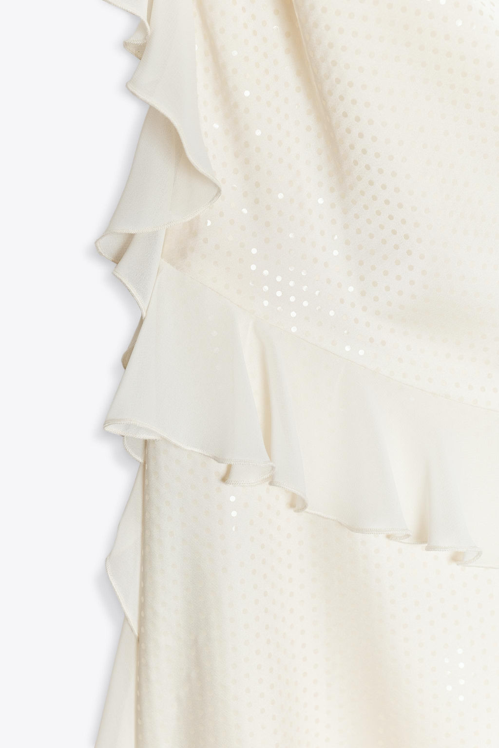SHINY RUFFLE TRIM MINI DRESS - Zara фото 9