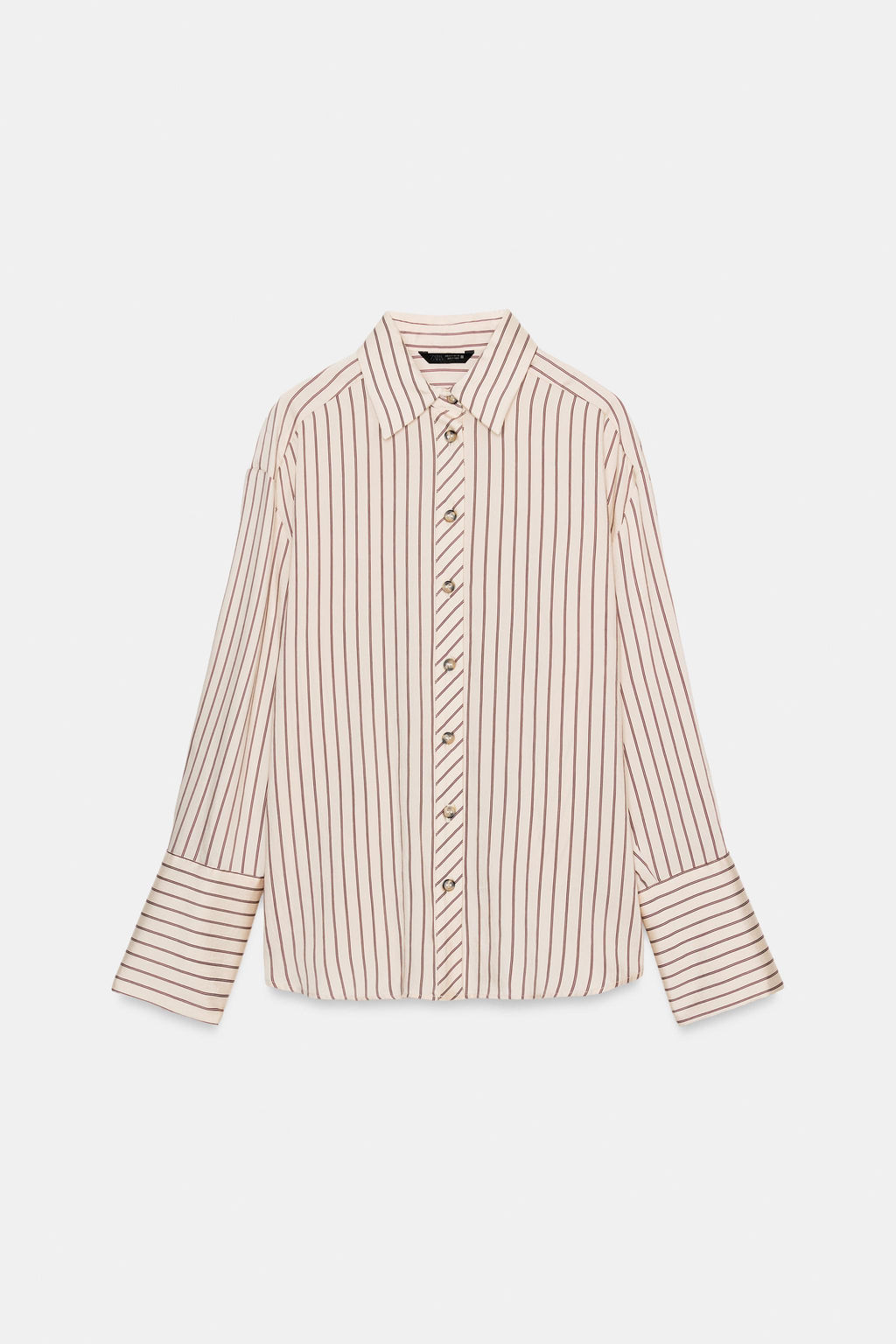 STRIPED SHIRT WITH WIDE CUFFS - Zara фото 8