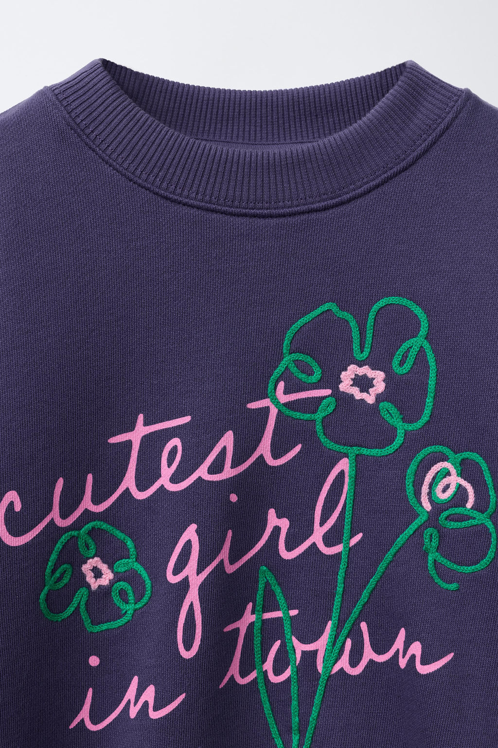 SWEATSHIRT WITH EMBROIDERED SLOGAN - Zara фото 3