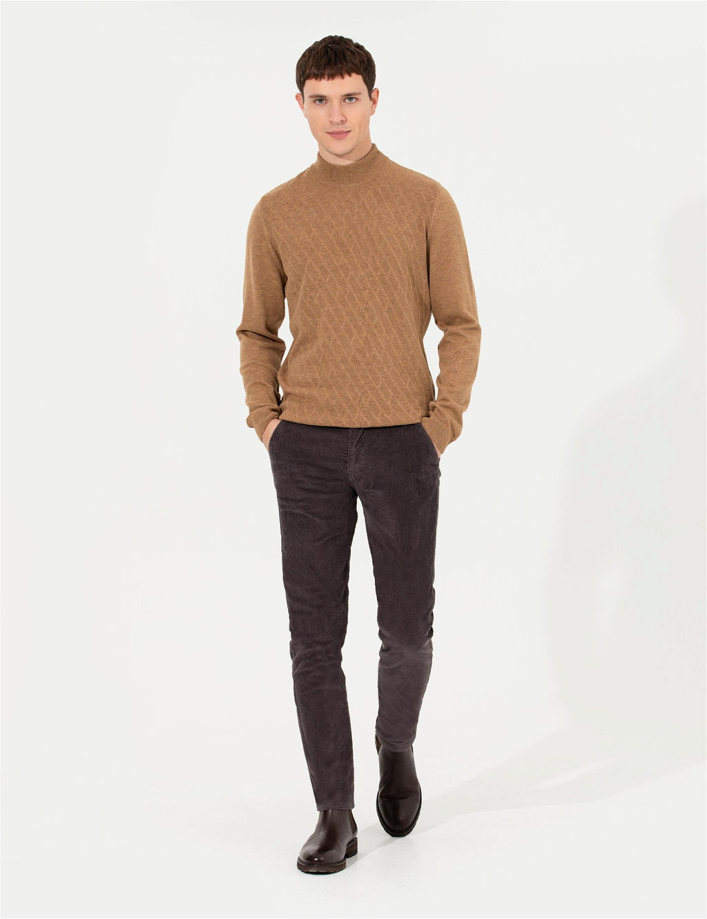 Koyu Gri Slim Fit Kanvas Pantolon - Pierre cardin фото 3