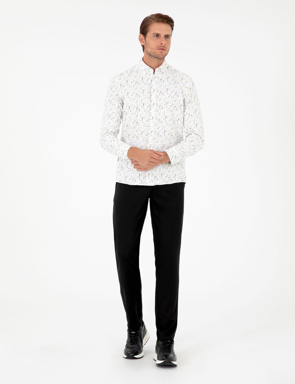 Gri Slim Fit Uzun Kollu G_mlek