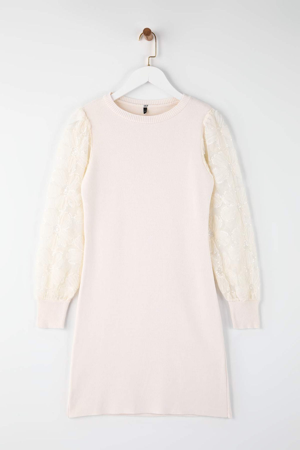 Ekru Mini Cicek Nak?s Kol Detayl? Triko Elbise TWOAW26EL00370 - Trendyolmilla фото 5