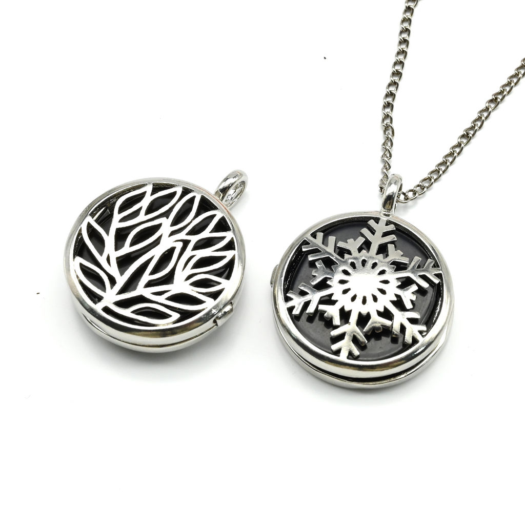 Кулон открывающийся Снежинка 25*25мм с агатом