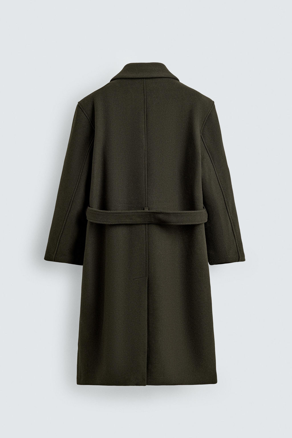 DOUBLE-BREASTED WOOL COAT WITH BELT - Zara фото 9
