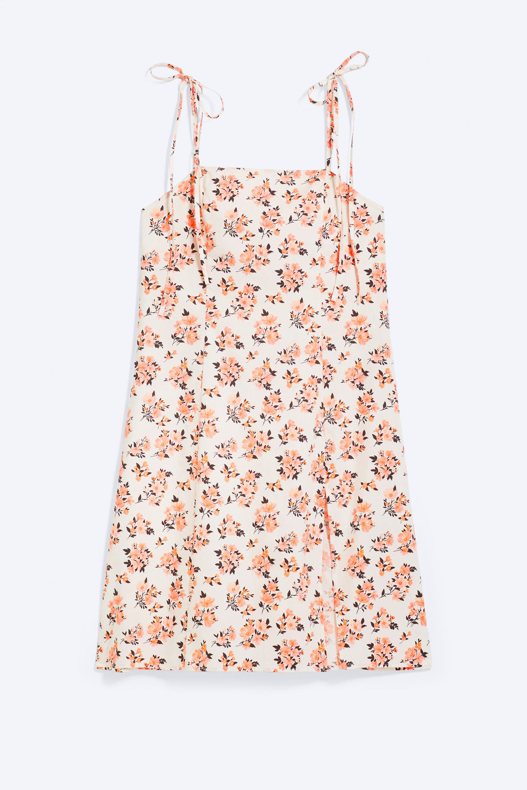 Vestido midi con escote cuadrado y abertura