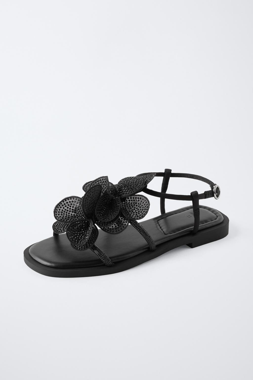 MAXI FLOWER RHINESTONE SANDALS - Zara фото 3