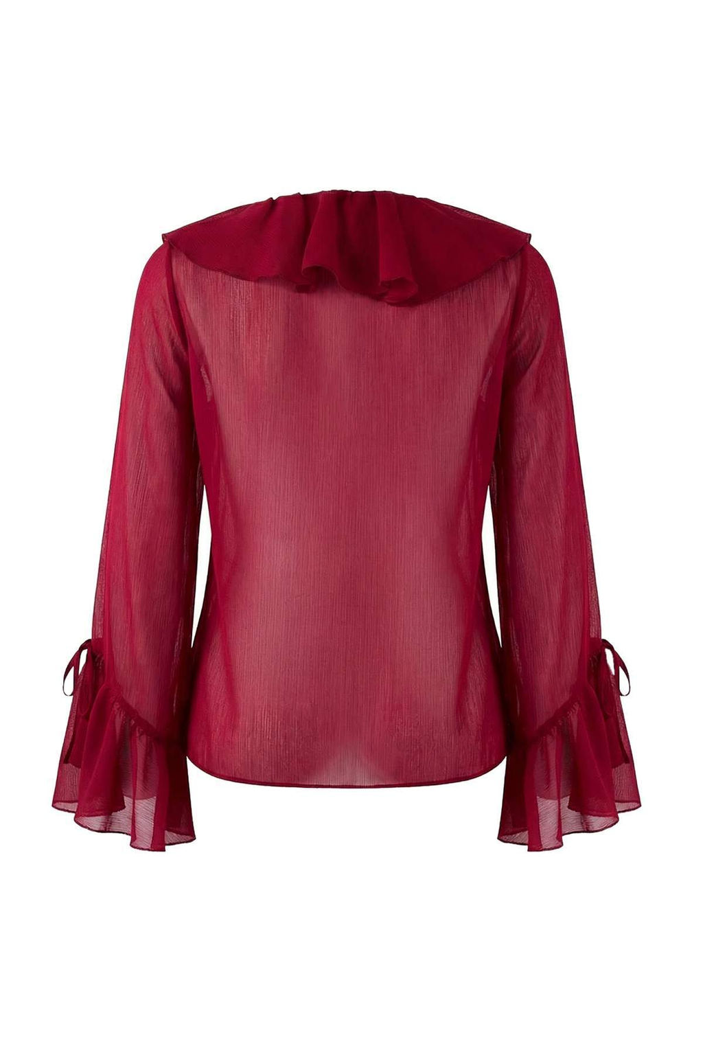 Bordo F?rf?r Detayl? Transparan Sifon Dokuma Bluz TWOSS26BZ00084