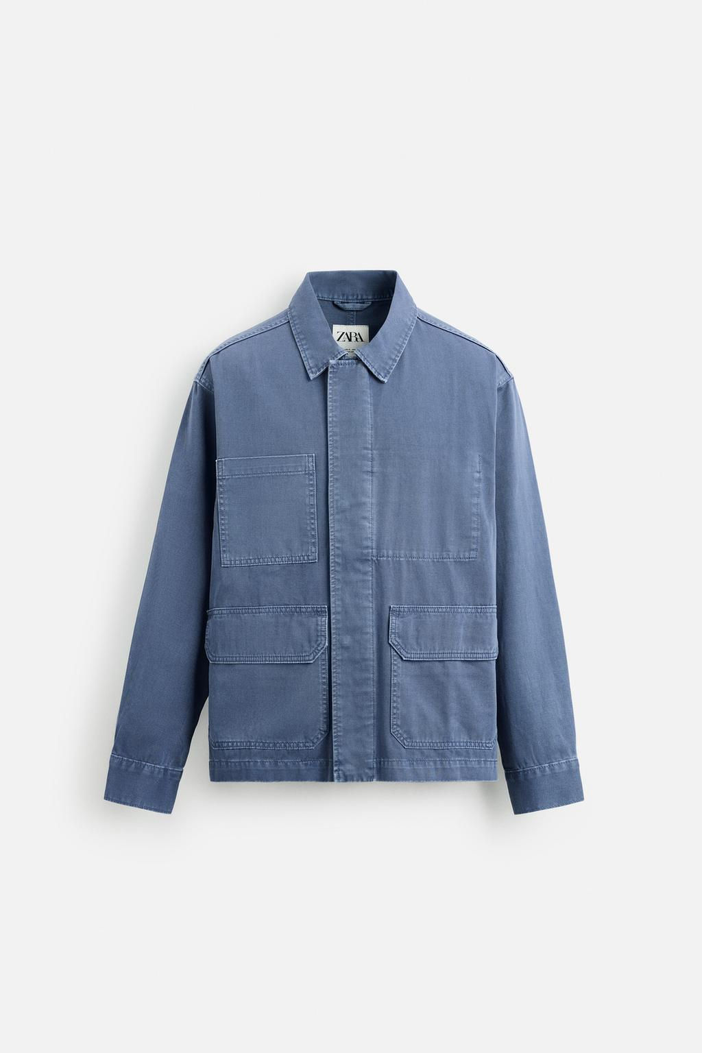 WASHED OVERSHIRT WITH POCKETS - Zara фото 7