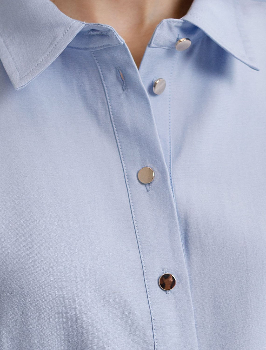 Платье-рубашка с кулиской на талии из плотного лиоцелла - Vilatte фото 4