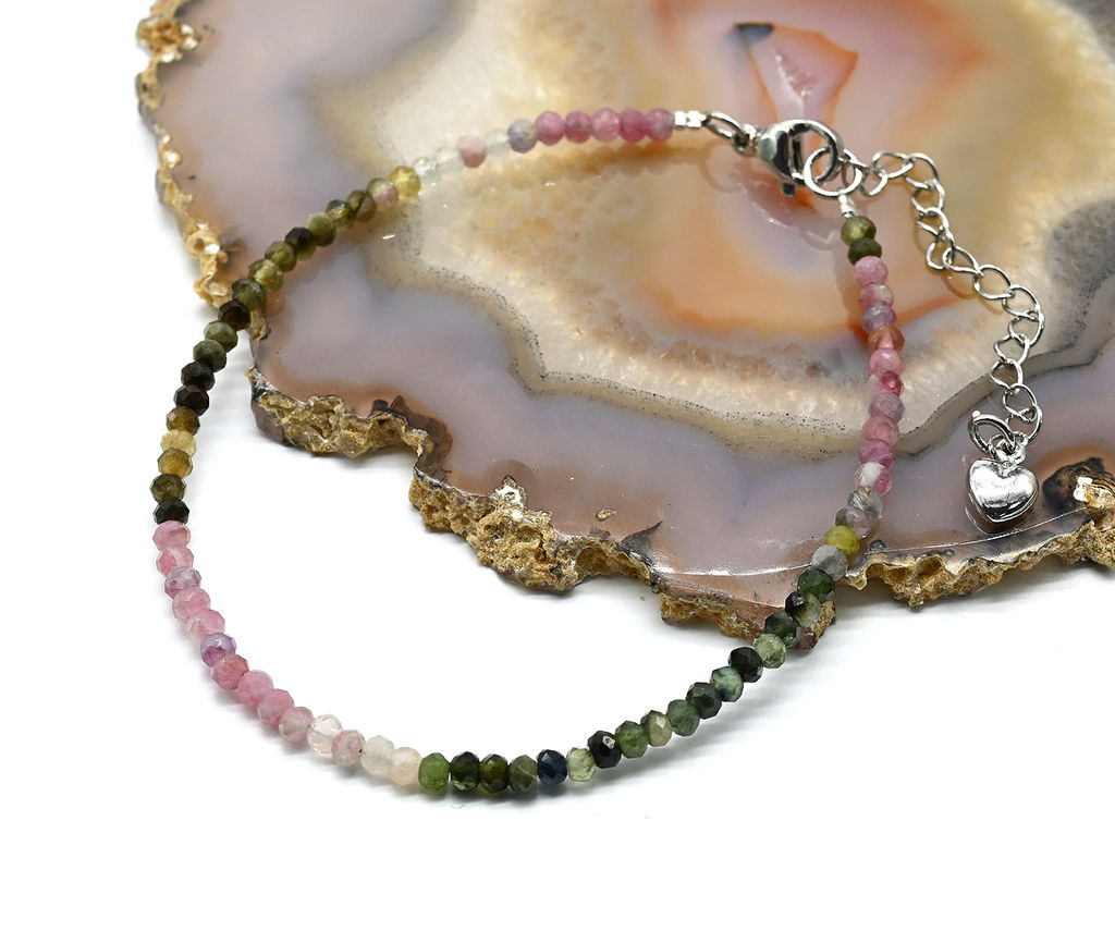 Браслет из граната зеленого рондель гр.3*2мм, 18см - Радуга камня фото 12