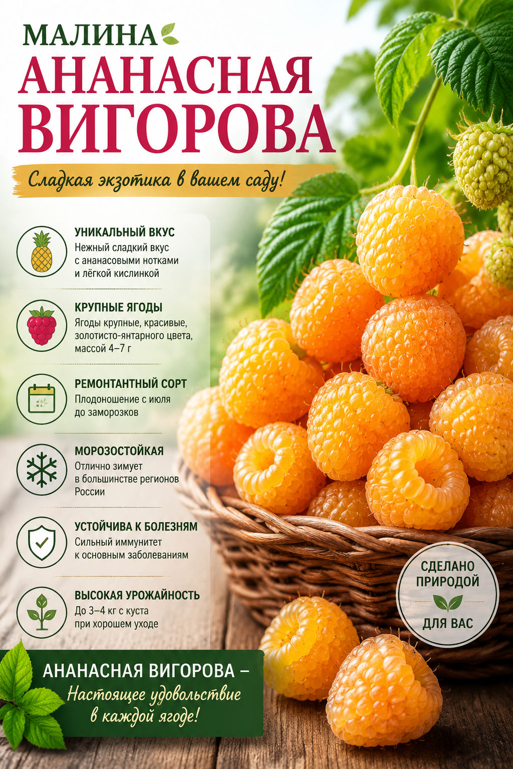 Малина Ананасная Вигорова (С2) - Поиск фото 2